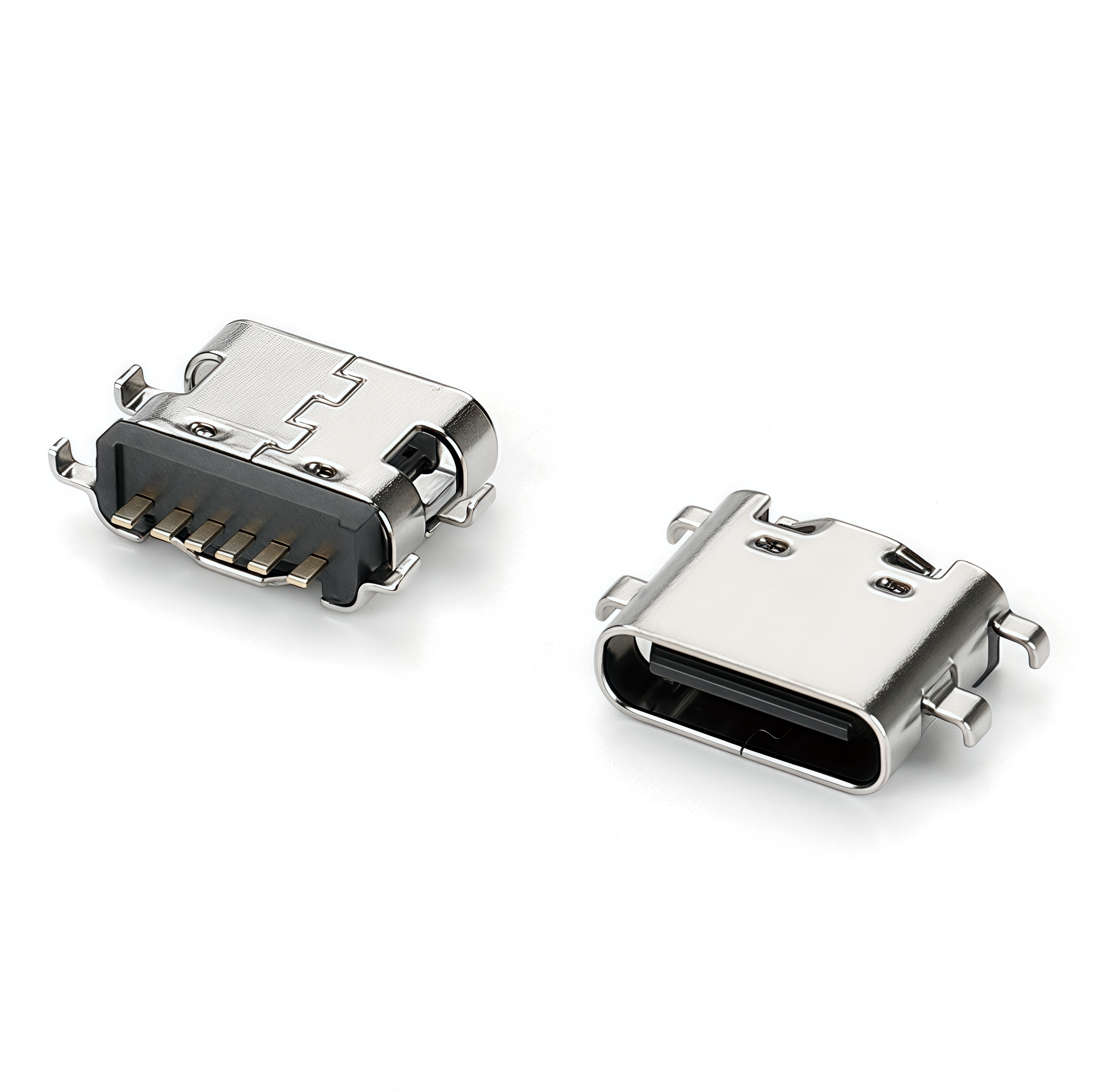 TYPE-C 6P母座黑胶沉板1.6 L6.8