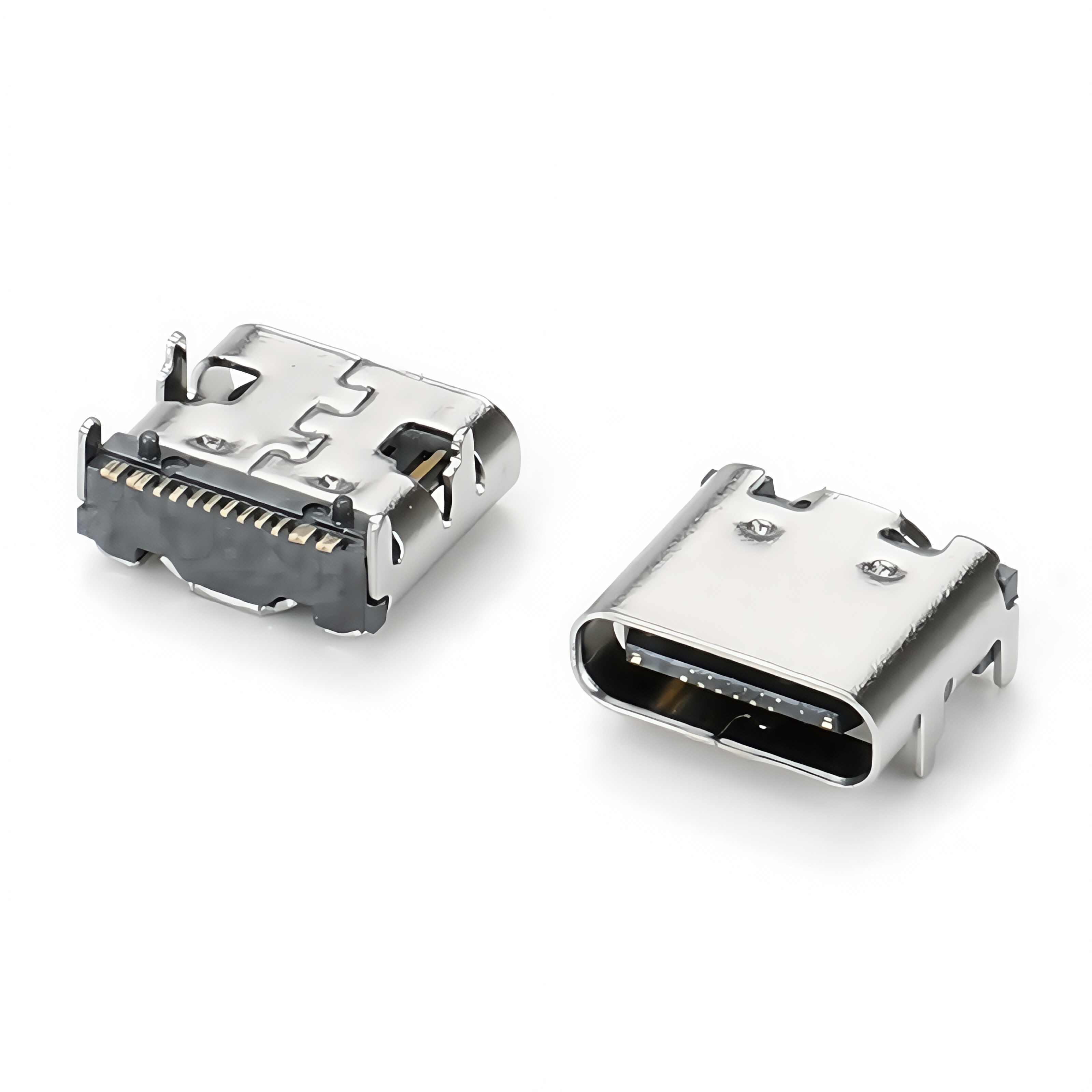 TYPE-C 板上16P母座黑胶三次 无弹