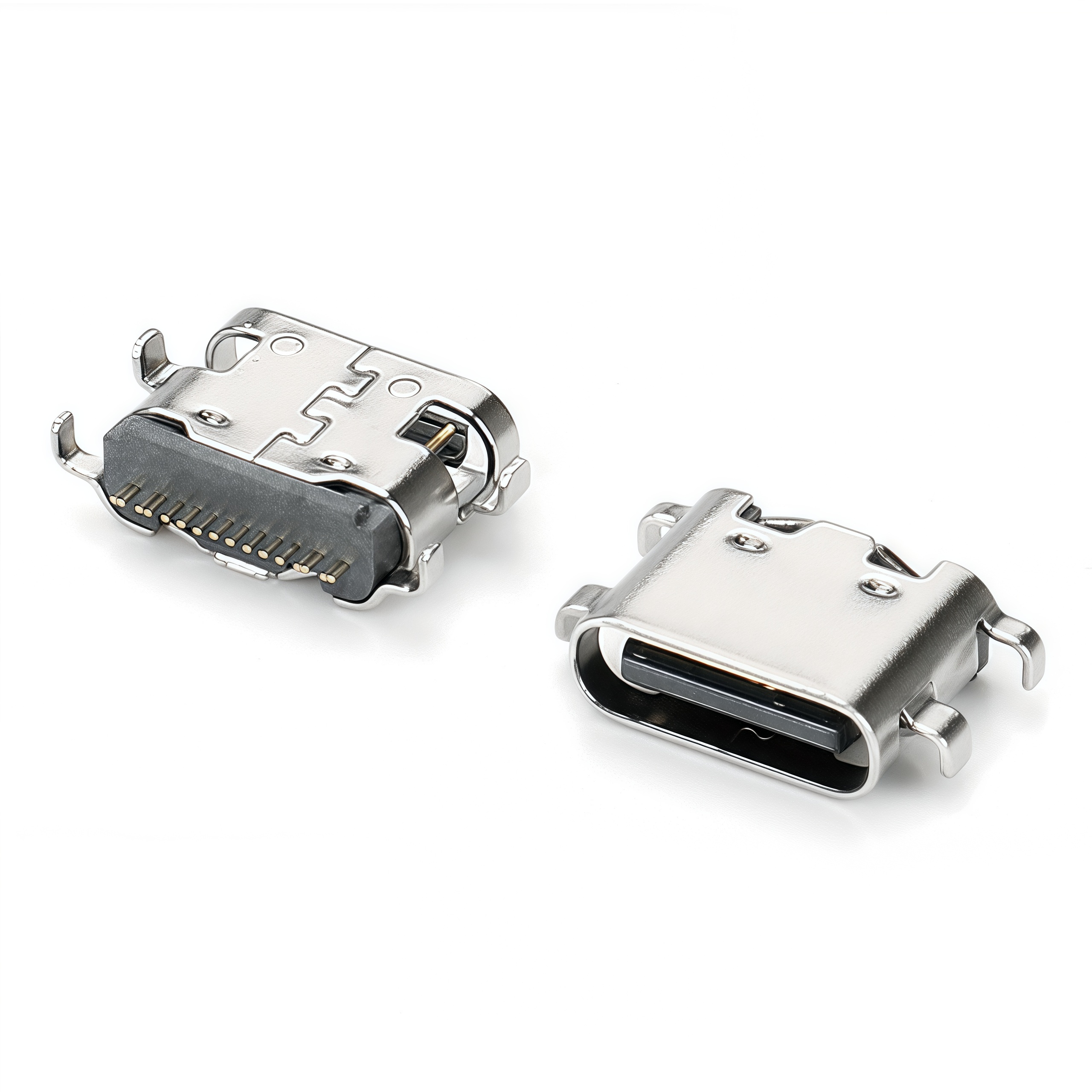 TYPE-C 板上16P母座黑胶垫高1.6 无弹