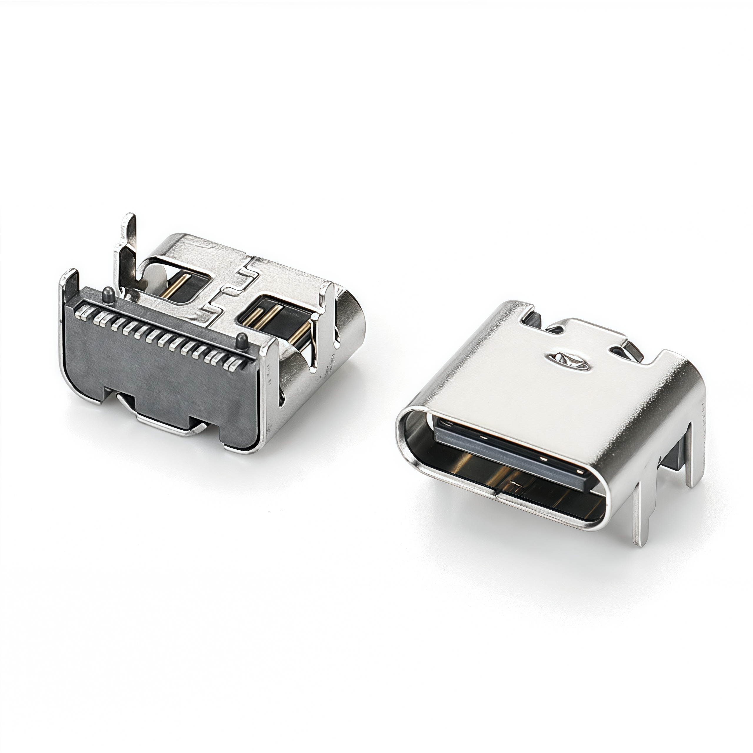 TYPE-C 板上16P母座黑胶垫高1.0 无弹